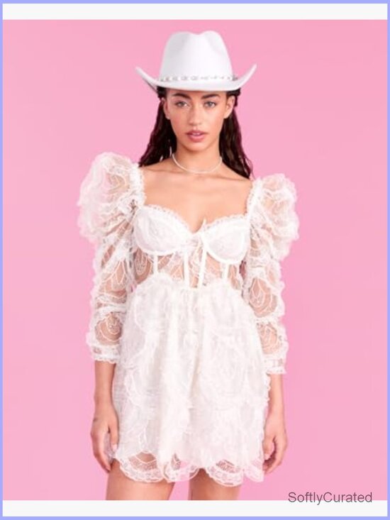 White Felt Cowgirl Hat with Rhinestone Bride & Veil - Bachelorette Party main image 4